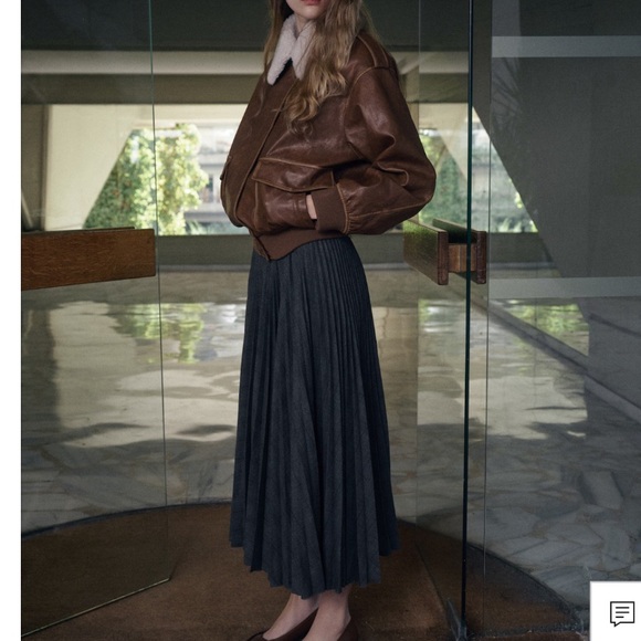 MANGO MNG Accordion Pleated Checked Midi Retro Skirt 4 - Picture 15 of 16